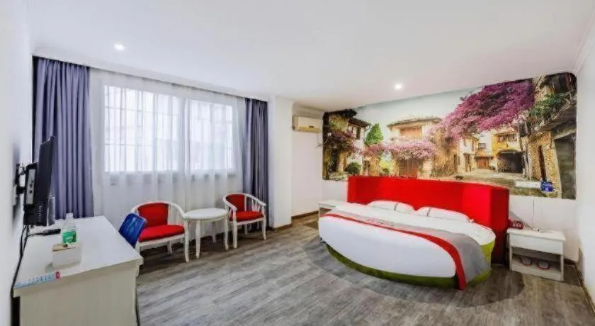 Bed in JUNYI Hotel Jiangxi Xinyu Baoshi Park