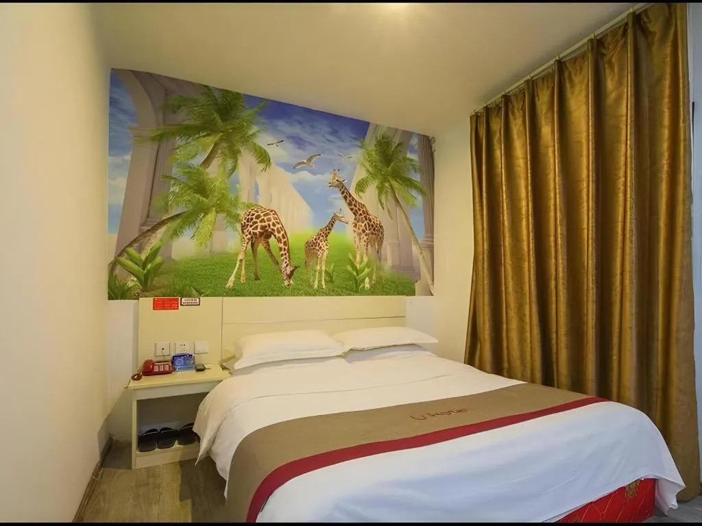 Bed in JUNYI Hotel Jiangxi Xinyu Baoshi Park