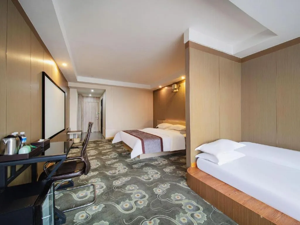 Bed in GreenTree Inn Ningbo Hangzhou Wan New District Lishi Square Business Hotel
