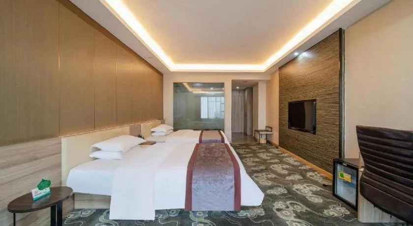Bed in GreenTree Inn Ningbo Hangzhou Wan New District Lishi Square Business Hotel
