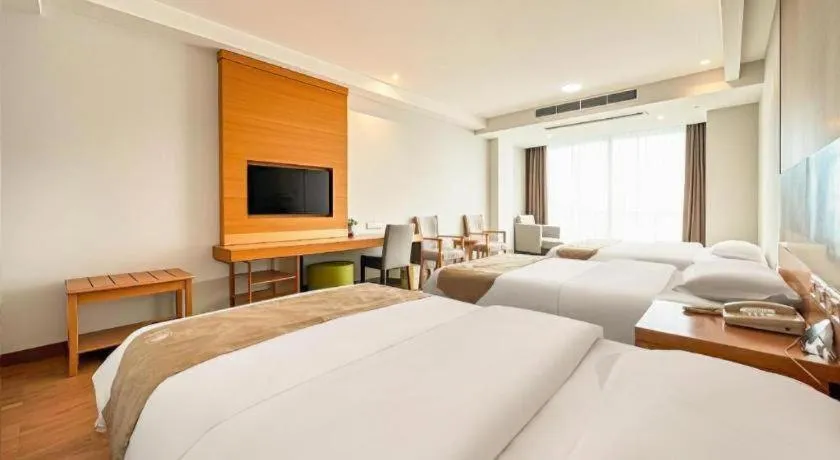 Bed in GreenTree Inn Ningbo Hangzhou Wan New District Lishi Square Business Hotel