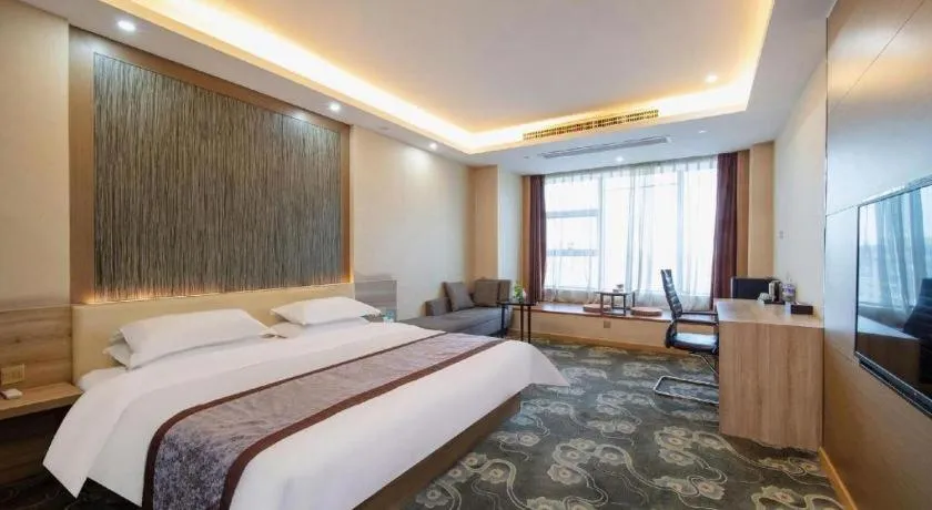 Bed in GreenTree Inn Ningbo Hangzhou Wan New District Lishi Square Business Hotel