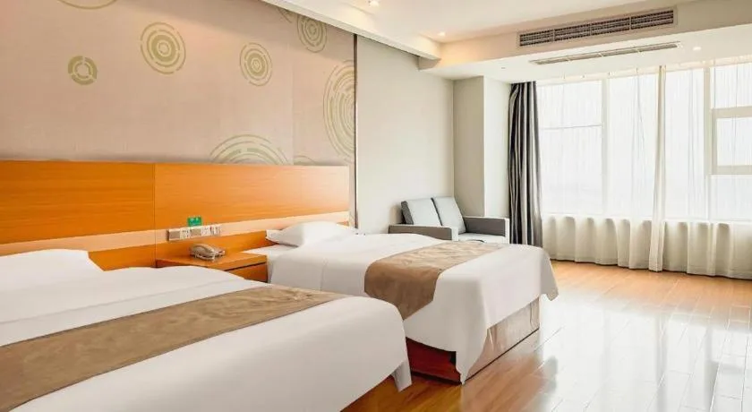 Bed in GreenTree Inn Ningbo Hangzhou Wan New District Lishi Square Business Hotel