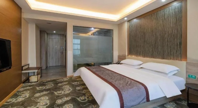 Bed in GreenTree Inn Ningbo Hangzhou Wan New District Lishi Square Business Hotel