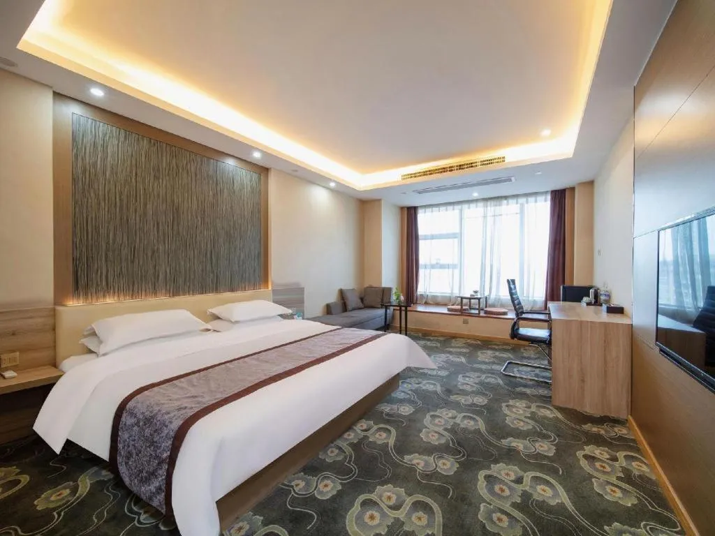 Bed in GreenTree Inn Ningbo Hangzhou Wan New District Lishi Square Business Hotel