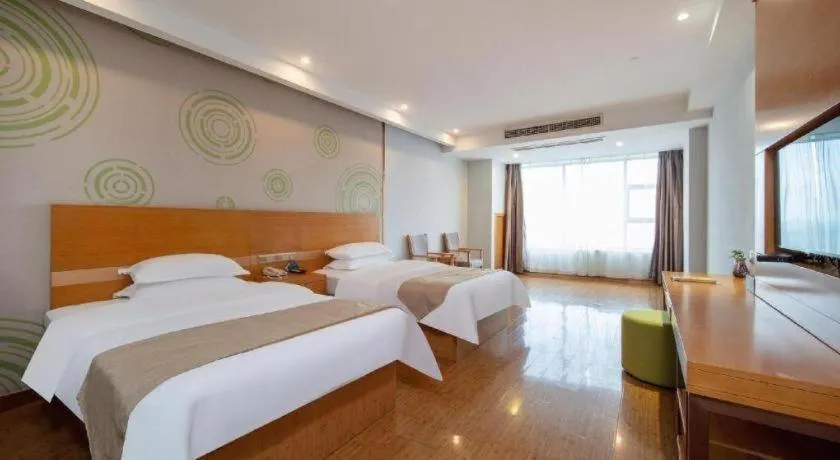 Bed in GreenTree Inn Ningbo Hangzhou Wan New District Lishi Square Business Hotel