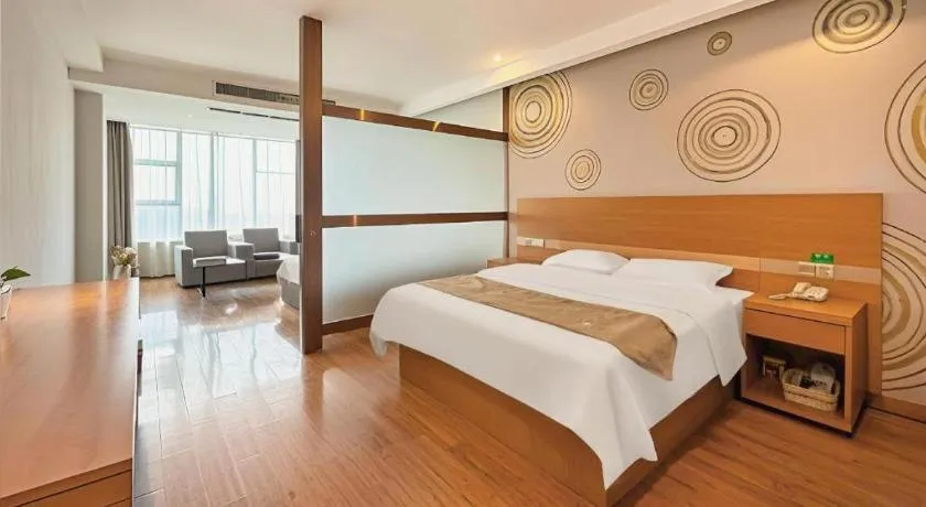 Bed in GreenTree Inn Ningbo Hangzhou Wan New District Lishi Square Business Hotel