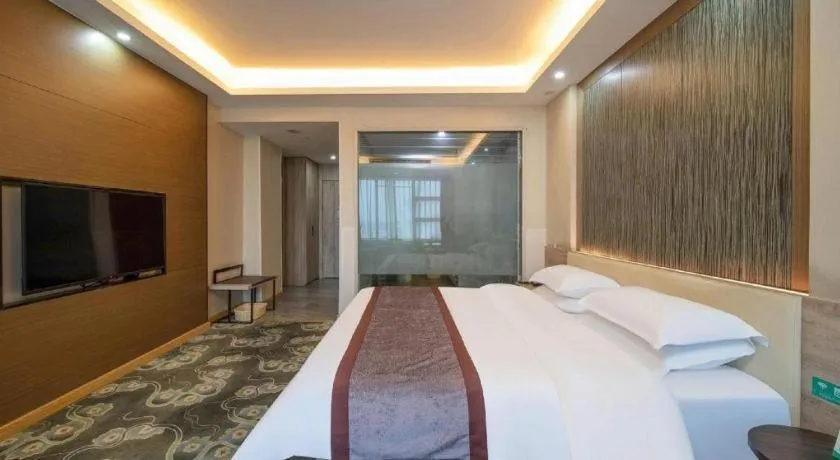 Bed in GreenTree Inn Ningbo Hangzhou Wan New District Lishi Square Business Hotel