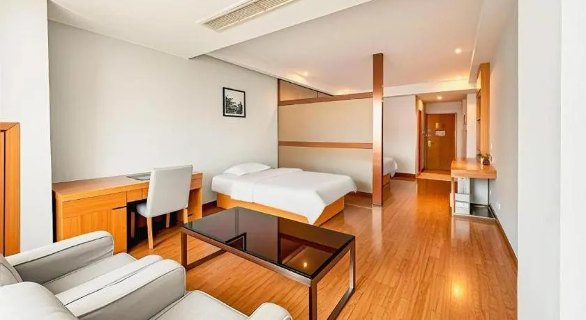 Bed in GreenTree Inn Ningbo Hangzhou Wan New District Lishi Square Business Hotel