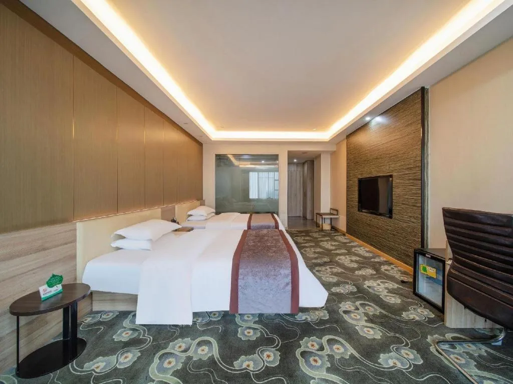 Bed in GreenTree Inn Ningbo Hangzhou Wan New District Lishi Square Business Hotel