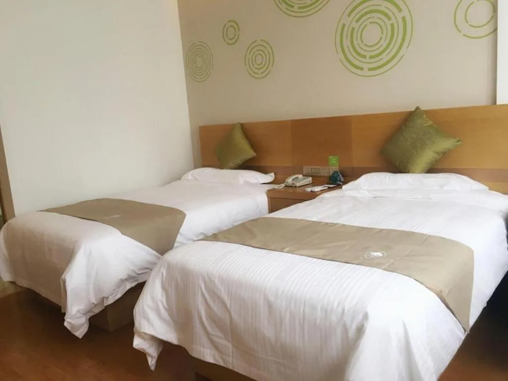 Bed in GreenTree Inn Ningbo Ninghai Beidou North Road Express Hotel