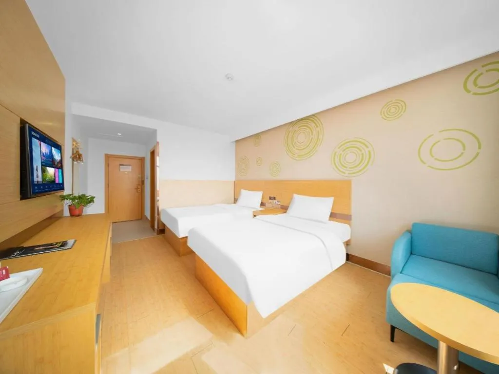 Bed in GreenTree Inn Binzhou Wudi County Yinzuo Plaza Express Hotel