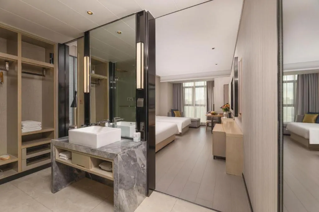 Bed in Echarm Hotel Wuxi Zhongnan Road Ancient Canal