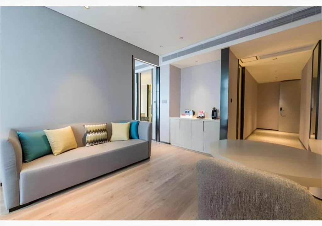 Bed in Echarm Hotel Wuxi Zhongnan Road Ancient Canal