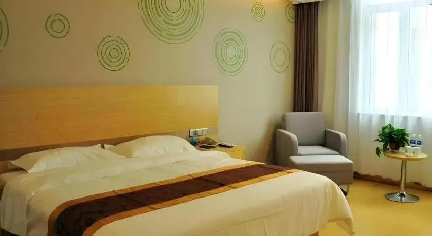 Bed in GreenTree Inn Liaocheng Donge Culture Street Express Hotel Bed in GreenTree Inn Liaocheng Donge Culture Street Express Hotel