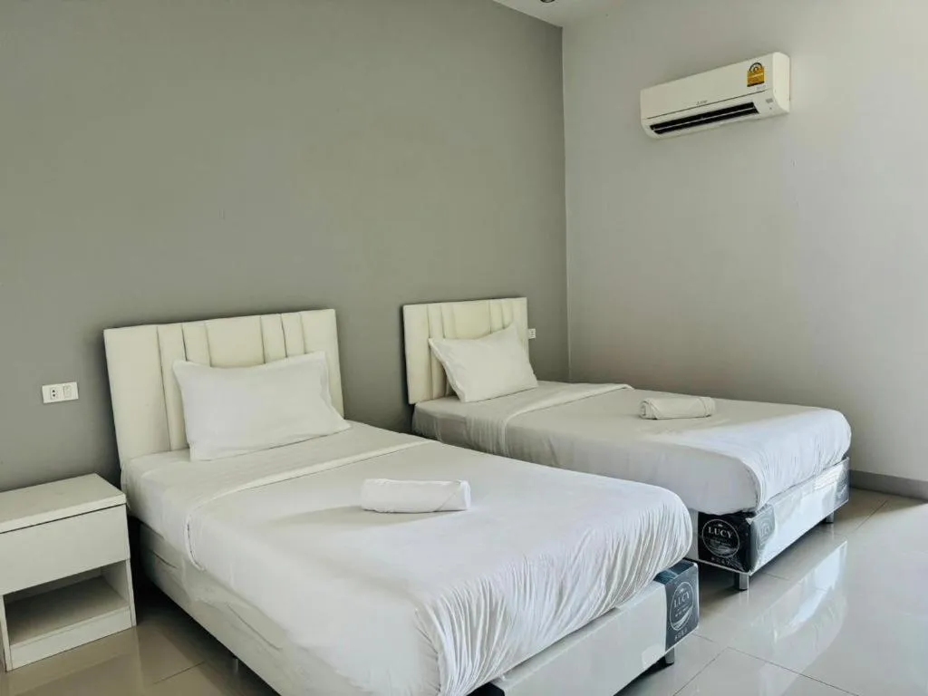 Bed in River Residence Saraburi Hotel