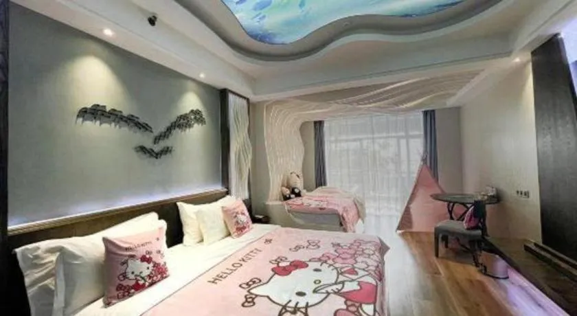 Bed in HuangMa holiday yacht view sea resort hotel