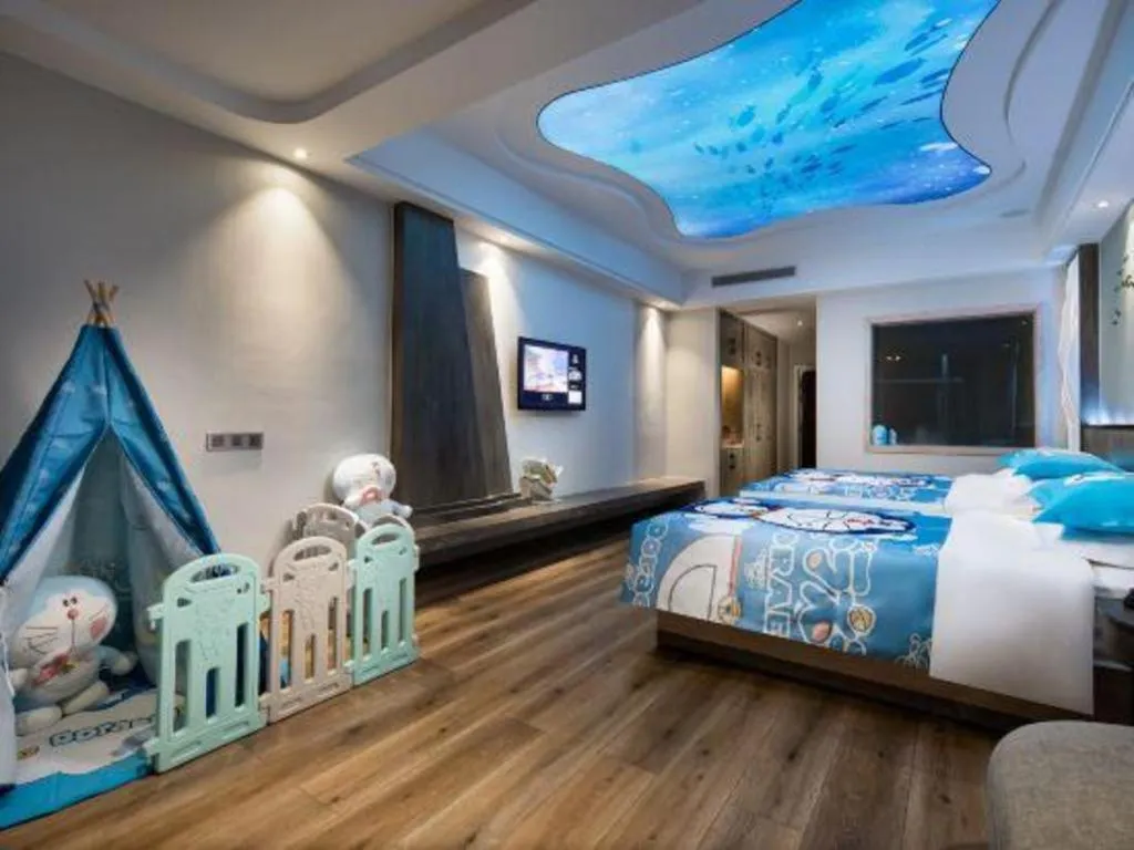 Bed in HuangMa holiday yacht view sea resort hotel