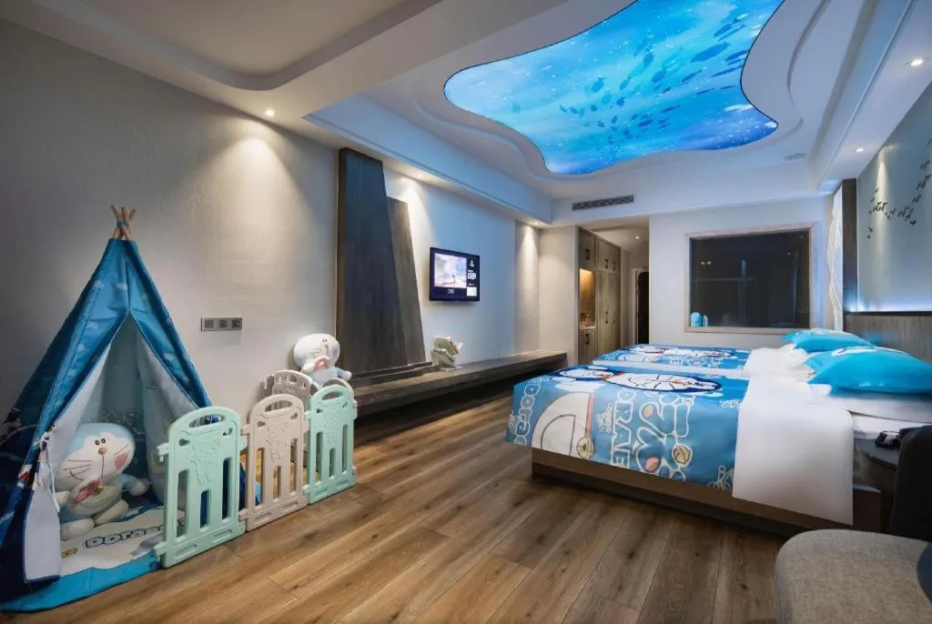 Bed in HuangMa holiday yacht view sea resort hotel