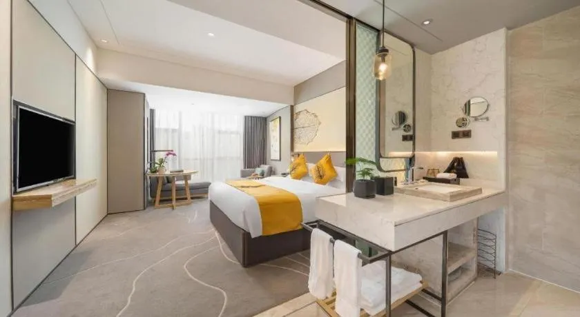 Bed in ZHONG DING HOTEL