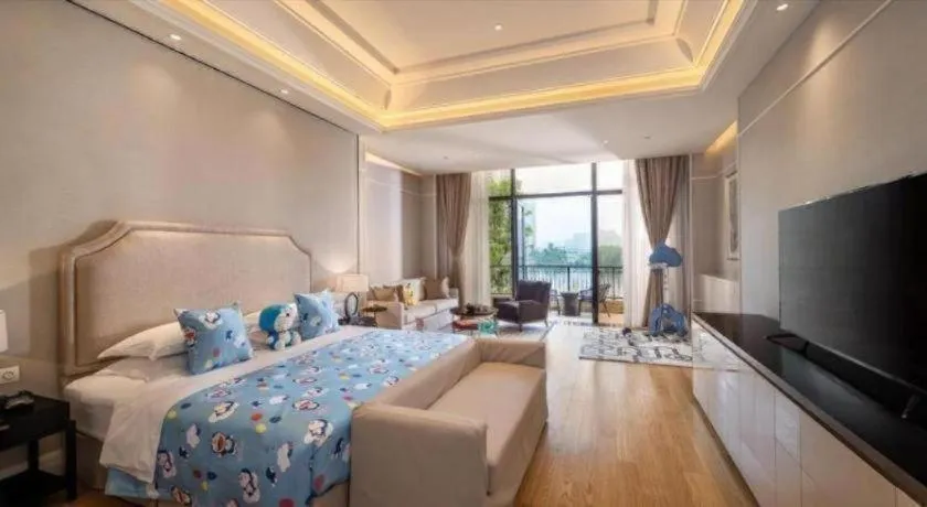 Bed in Donghai Xianhucheng Huanglong Hotel