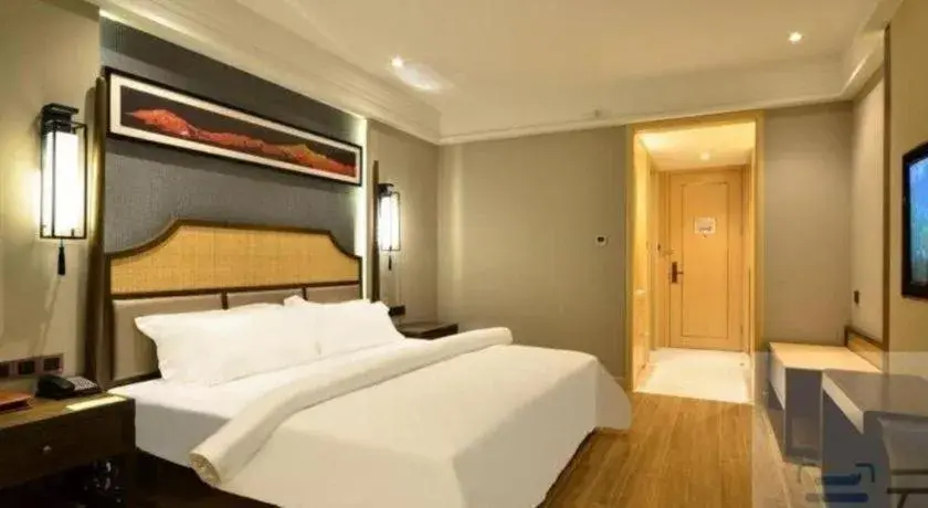 Bed in Metropolo Hotel YunNan Shangri-la Karma Dan Songzanlin Temple Bed in Metropolo Hotel YunNan Shangri-la Karma Dan Songzanlin Temple