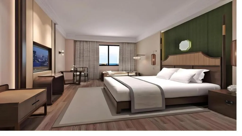 Bed in Metropolo Hotel YunNan Shangri-la Karma Dan Songzanlin Temple