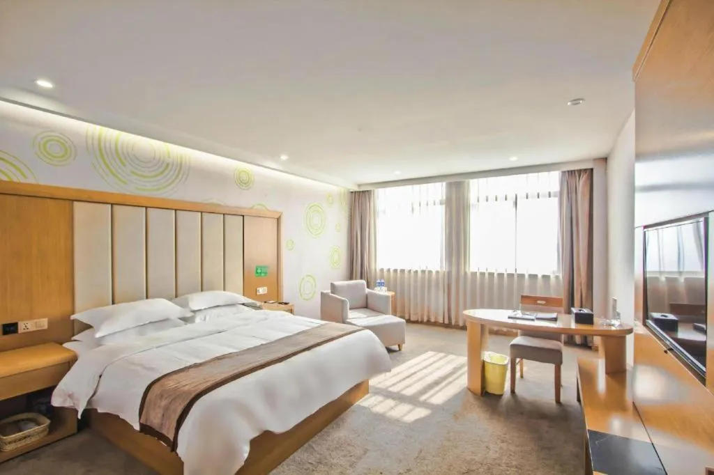 Bed in GreenTree Inn Tongxiang Chongfuzhen World Fur Center Branch