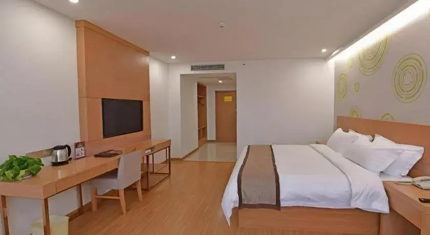 Bed in GreenTree Inn Tongxiang Chongfuzhen World Fur Center Branch Bed in GreenTree Inn Tongxiang Chongfuzhen World Fur Center Branch