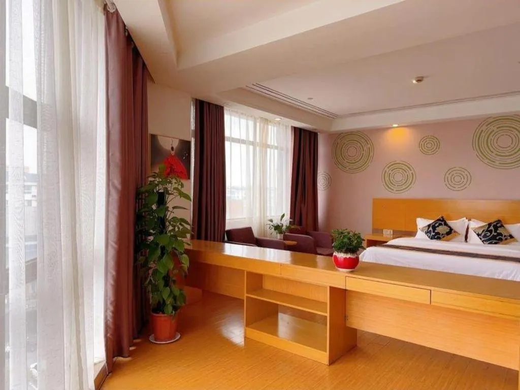 Bed in GreenTree Inn Shanghai Fengxian District Xiaotang Metro Station