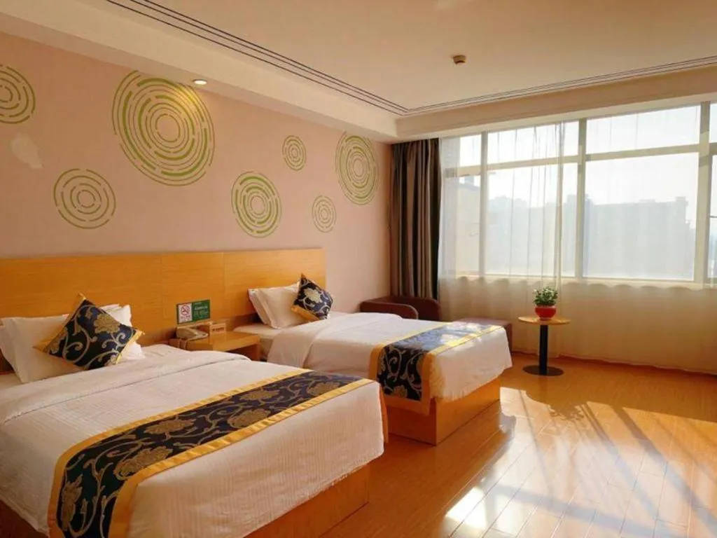 Bed in GreenTree Inn Shanghai Fengxian District Xiaotang Metro Station