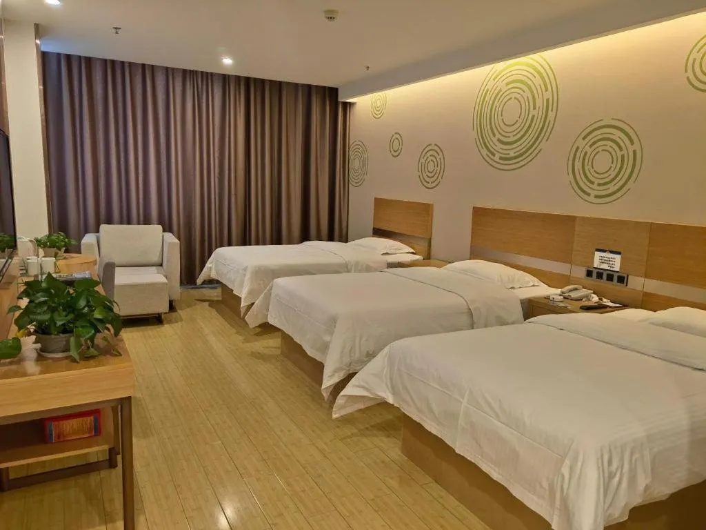 Bed in GreenTree Inn Ordos Kangbashi District Ulan Mulun Street Branch