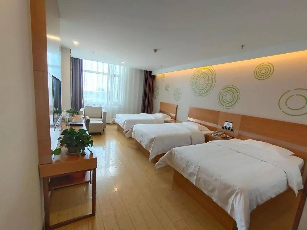 Bed in GreenTree Inn Ordos Kangbashi District Ulan Mulun Street Branch