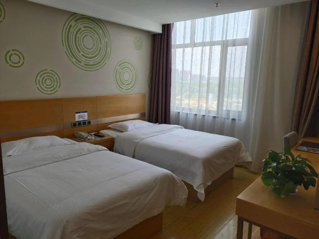 Bed in GreenTree Inn Ordos Kangbashi District Ulan Mulun Street Branch