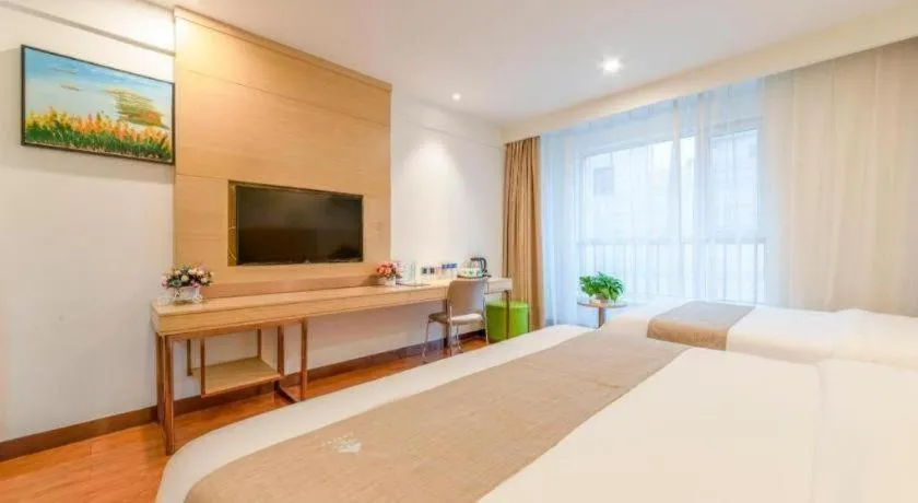 Bed in GreenTree Inn Weifang Kuiwen District Beiwang Jiale