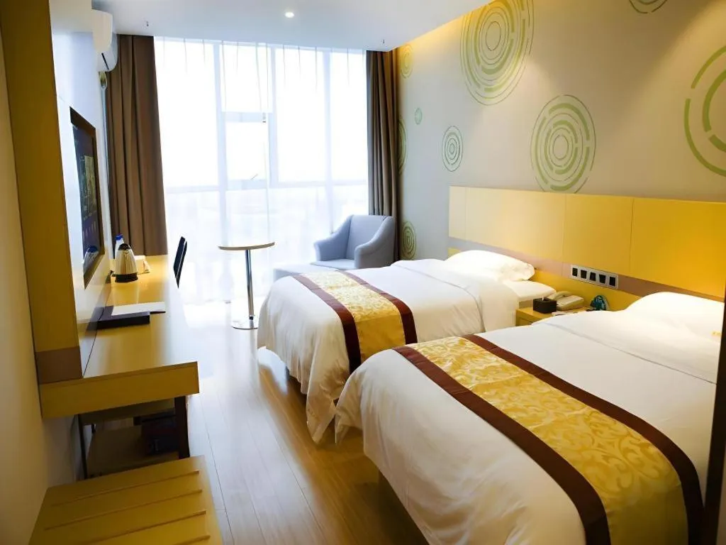 Bed in GreenTree Inn Huanggang City Wuxue City Kanjiang Avenue