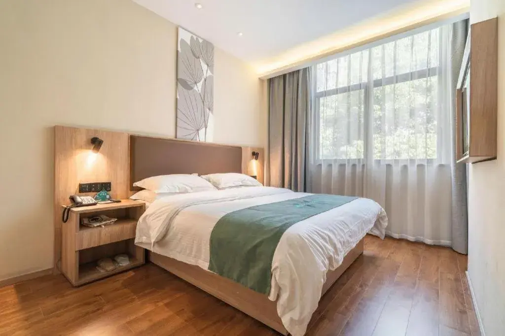 Bed in GreenTree Inn Wuxi Quanshan Center Bed in GreenTree Inn Wuxi Quanshan Center