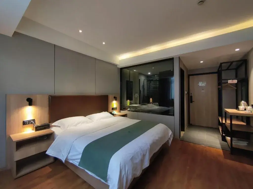 Bed in GreenTree Inn Wuxi Quanshan Center Bed in GreenTree Inn Wuxi Quanshan Center