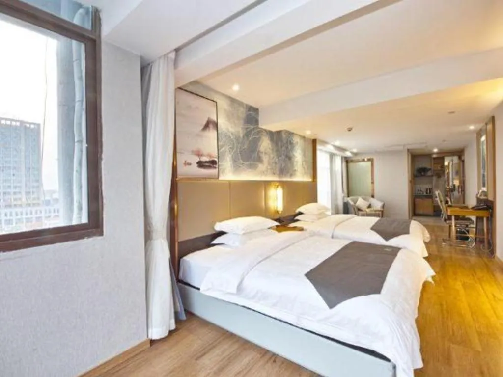 Bed in GreenTree Eastern Hotel Huai'an Bus Station Zhou Enlai Memorial