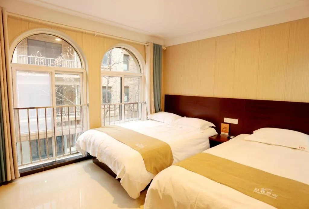 Bed in Shell Zaozhuang Taierzhuang Ancient City East Gate Hotel