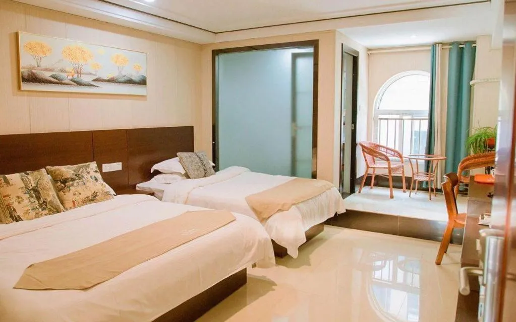 Bed in Shell Zaozhuang Taierzhuang Ancient City East Gate Hotel