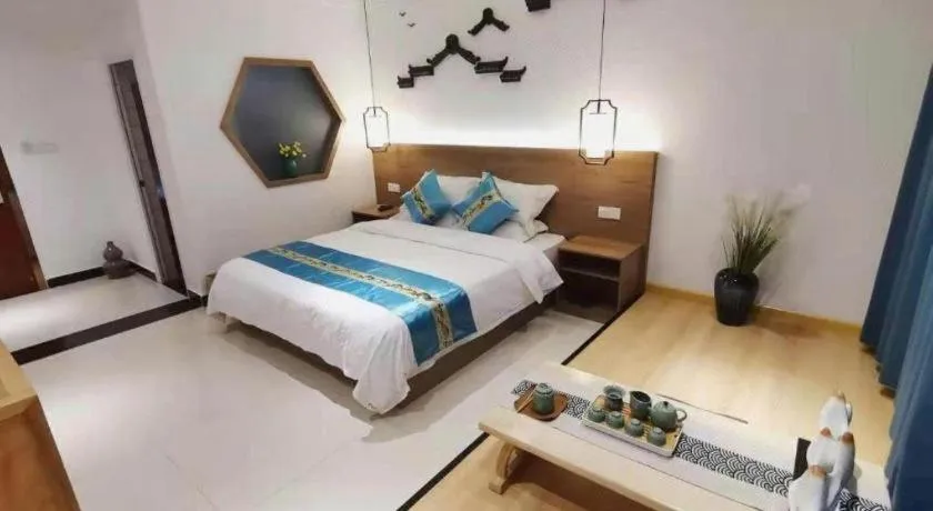 Bed in Shell Zaozhuang Taierzhuang Ancient City East Gate Hotel