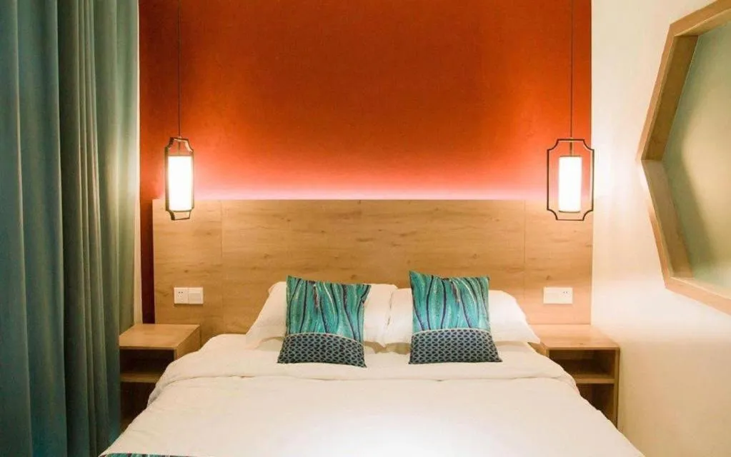 Bed in Shell Zaozhuang Taierzhuang Ancient City East Gate Hotel