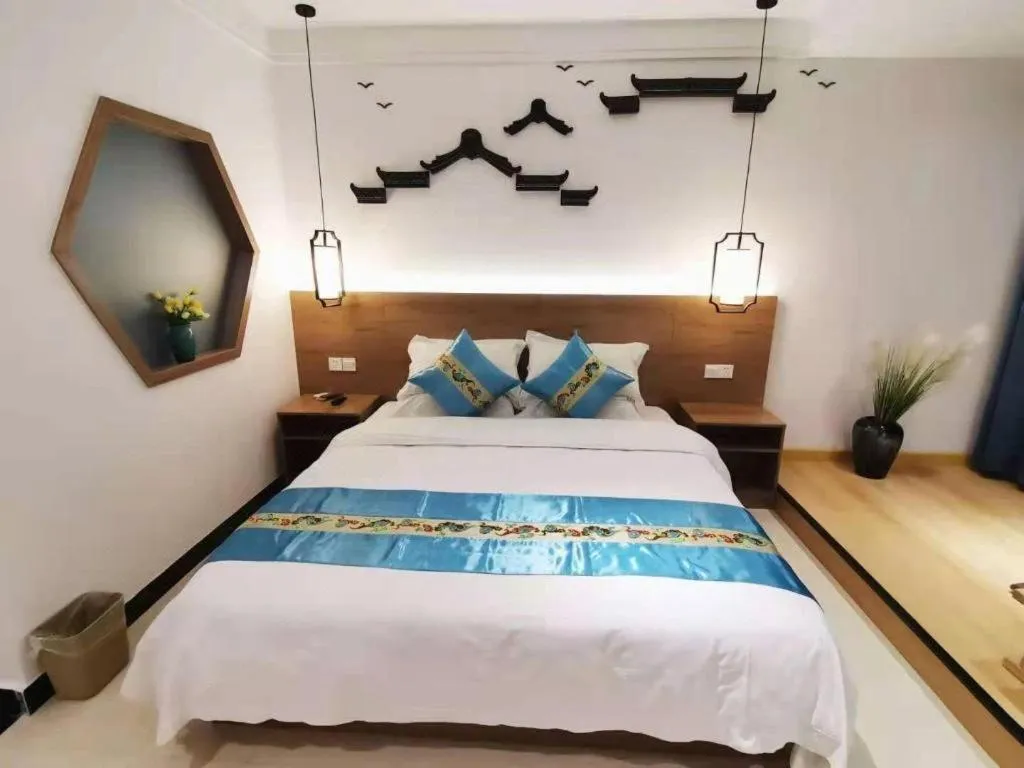 Bed in Shell Zaozhuang Taierzhuang Ancient City East Gate Hotel