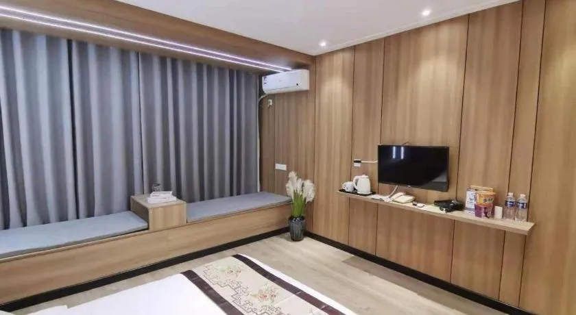 Bed in Shell Zaozhuang Taierzhuang Ancient City East Gate Hotel