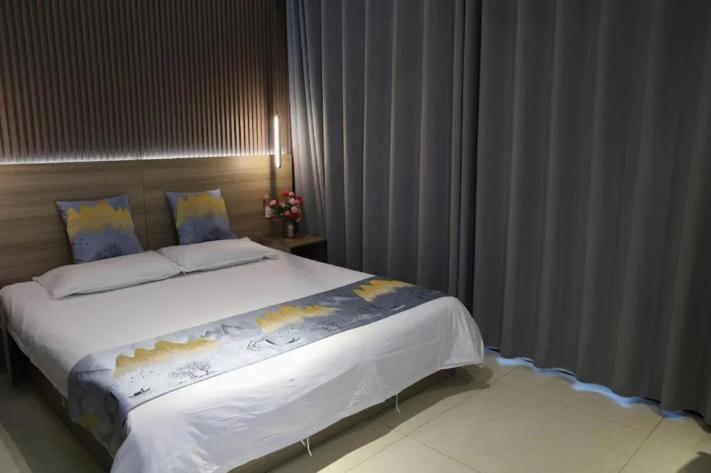 Bed in Shell Zaozhuang Taierzhuang Ancient City East Gate Hotel