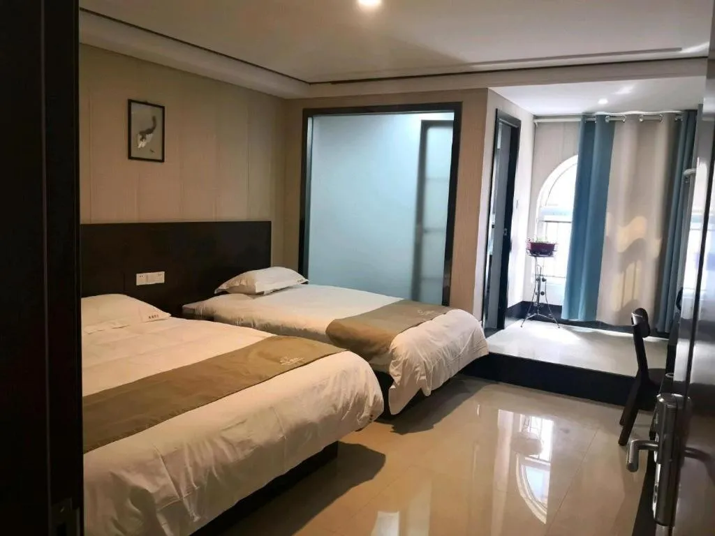 Bed in Shell Zaozhuang Taierzhuang Ancient City East Gate Hotel