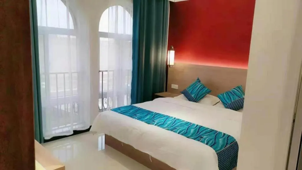 Bed in Shell Zaozhuang Taierzhuang Ancient City East Gate Hotel