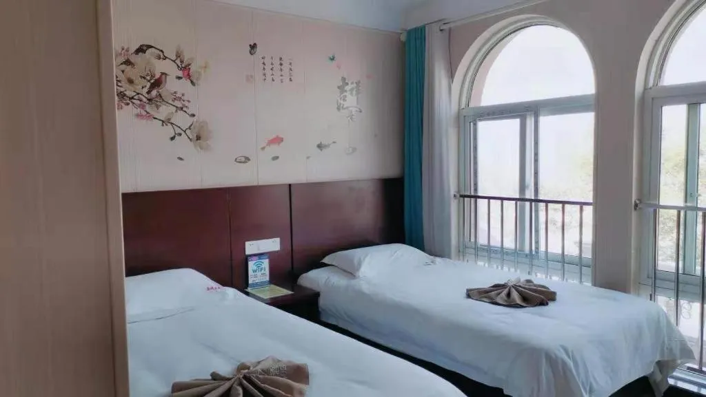 Bed in Shell Zaozhuang Taierzhuang Ancient City East Gate Hotel