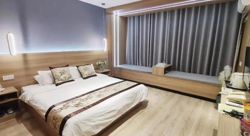 Bed in Shell Zaozhuang Taierzhuang Ancient City East Gate Hotel